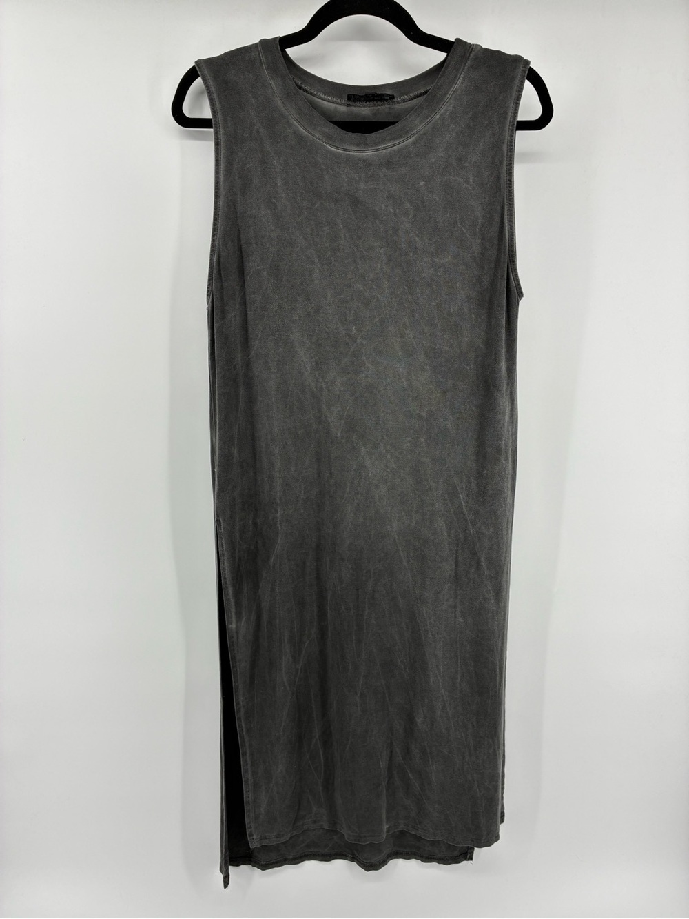 POL Washed Gray Sleeveless Midi Dress